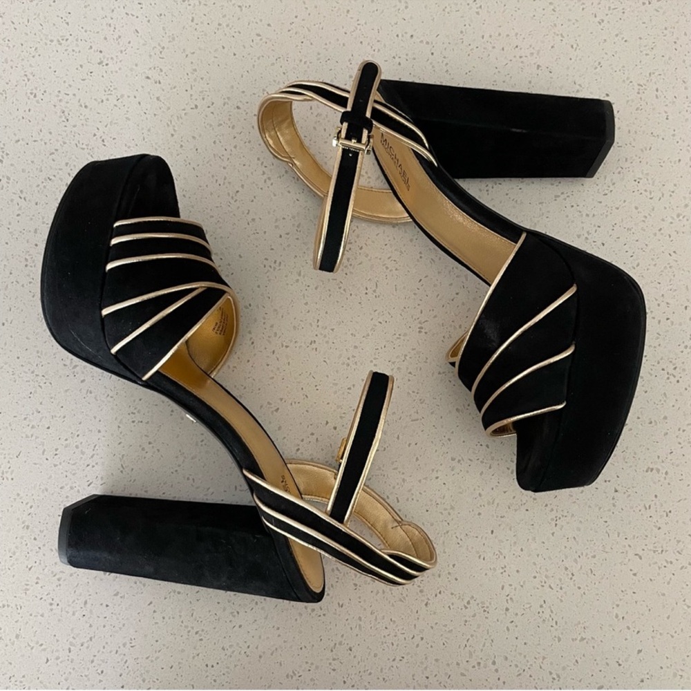 MICHAEL Michael Kors Black and Cream Platform Shoes